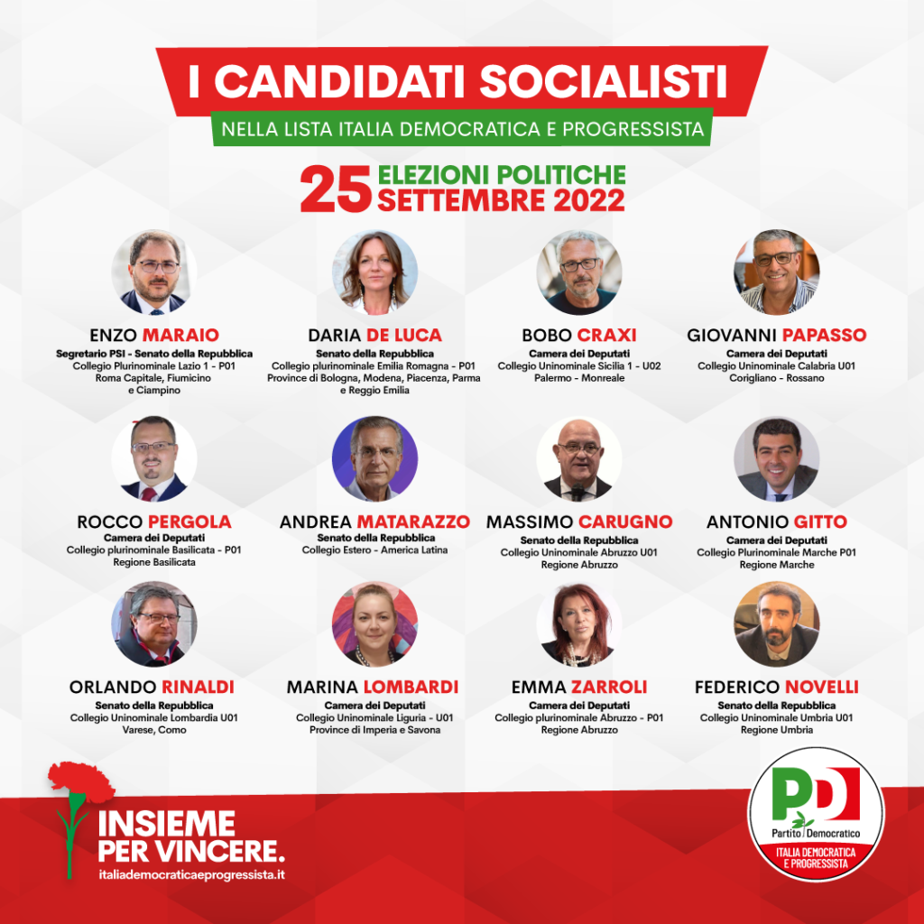 I Candidati Socialisti Nella Lista Italia Democratica E Progressista